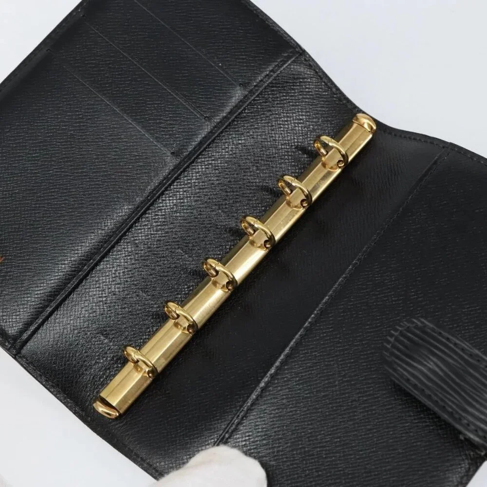 LOUIS VUITTON Epi Agenda PM Day Planner Cover Black R20052 LV Auth BA8369